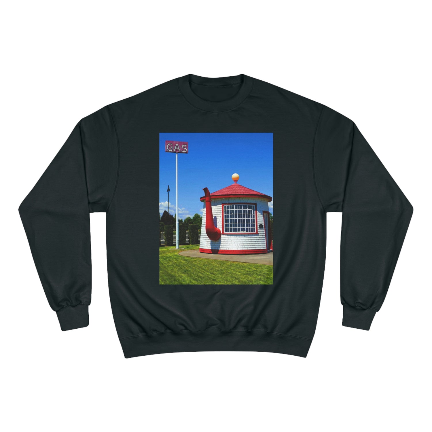 Historic Teapot Dome Service Station - Champion Sweatshirt - Fry1Productions