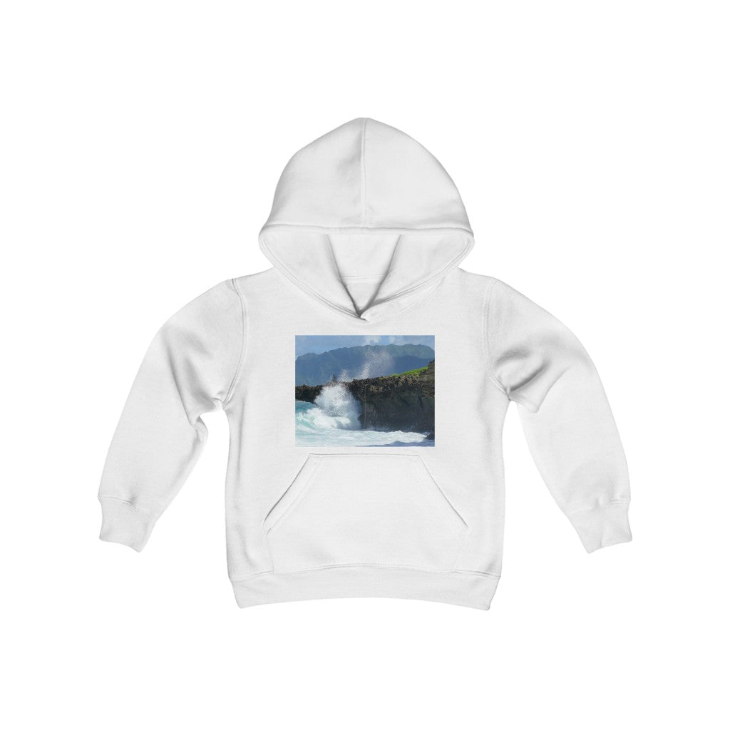 "Rockin Surfer's Rope" - Youth Heavy Blend Hooded Sweatshirt - Fry1Productions