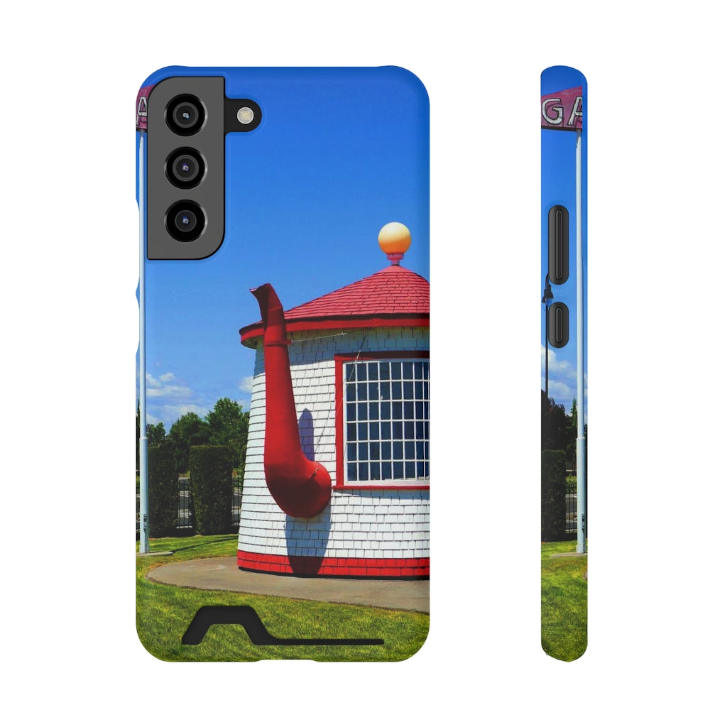 "Historic Teapot Dome Service Station" - Galaxy S22 S21 & iPhone 13 Case With Card Holder - Fry1Productions