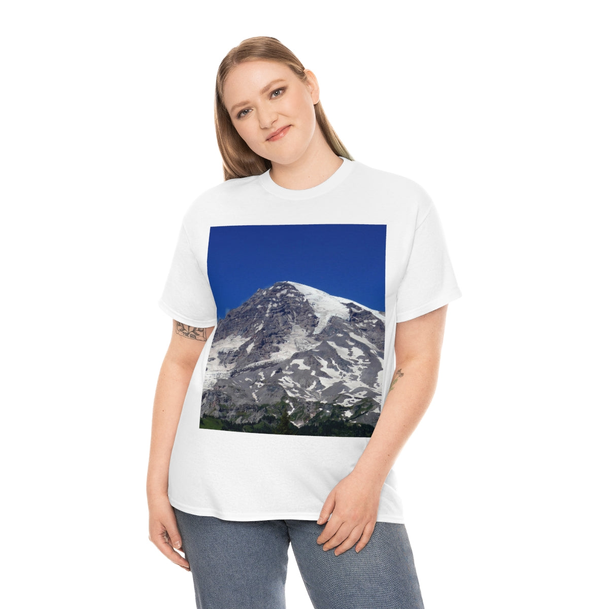 Majestic Mt. Rainier - Unisex Heavy Cotton Tee - Fry1Productions