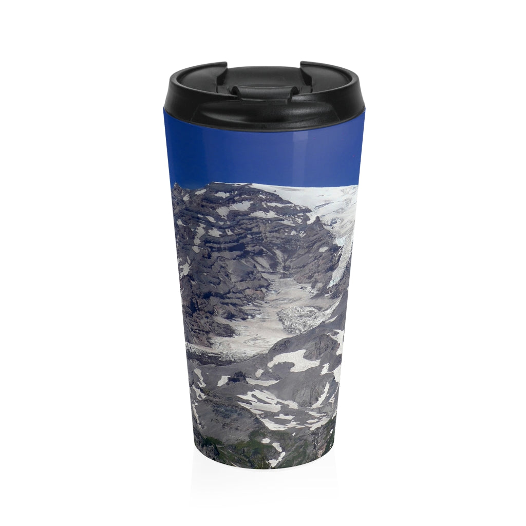 "Majestic Mt. Rainier" - Stainless Steel Travel Mug 15 oz - Fry1Productions