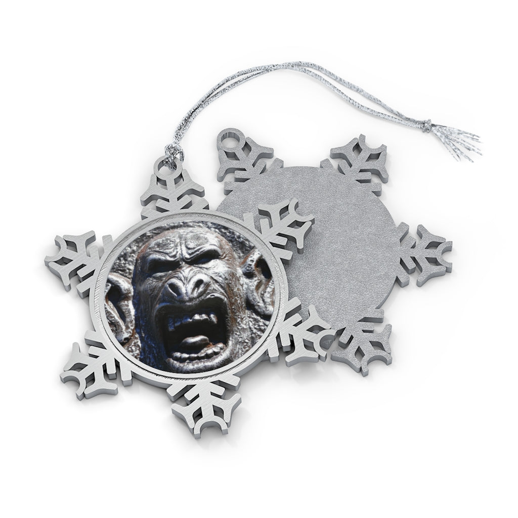 Frenzy Scream - Pewter Snowflake Ornament - Fry1Productions