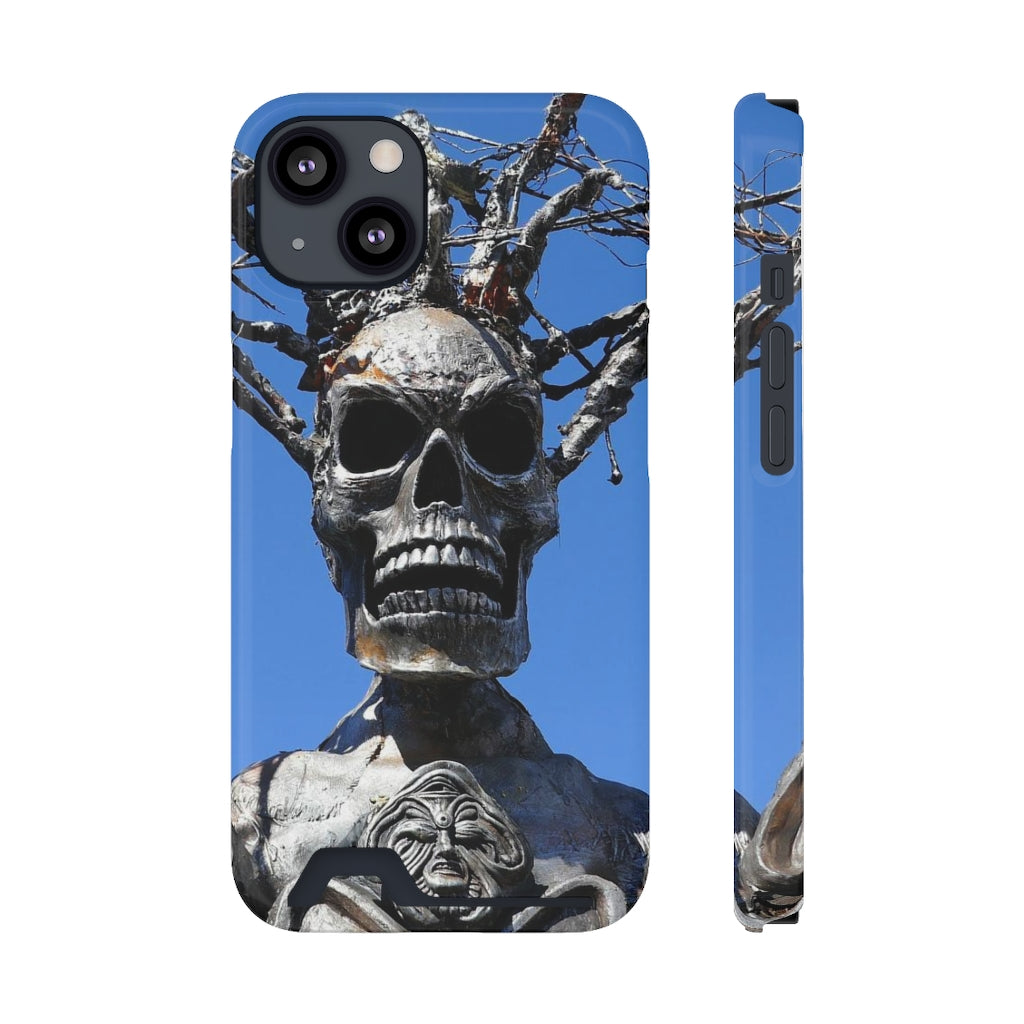 "Skull Warrior Stare" - Galaxy S22 S21 & iPhone 13 Case With Card Holder - Fry1Productions