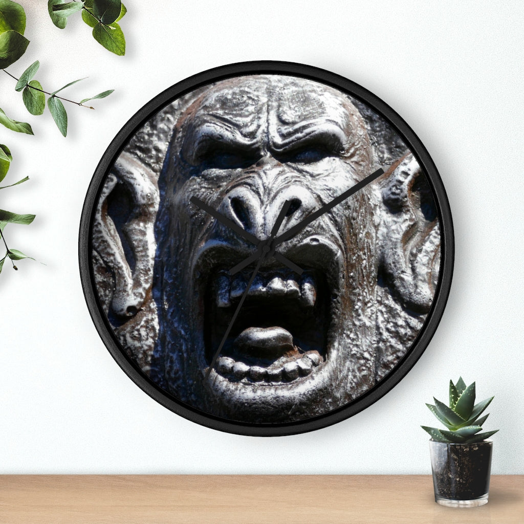 "Frenzy Scream" - 10" Wooden Frame Wall Clock - Fry1Productions