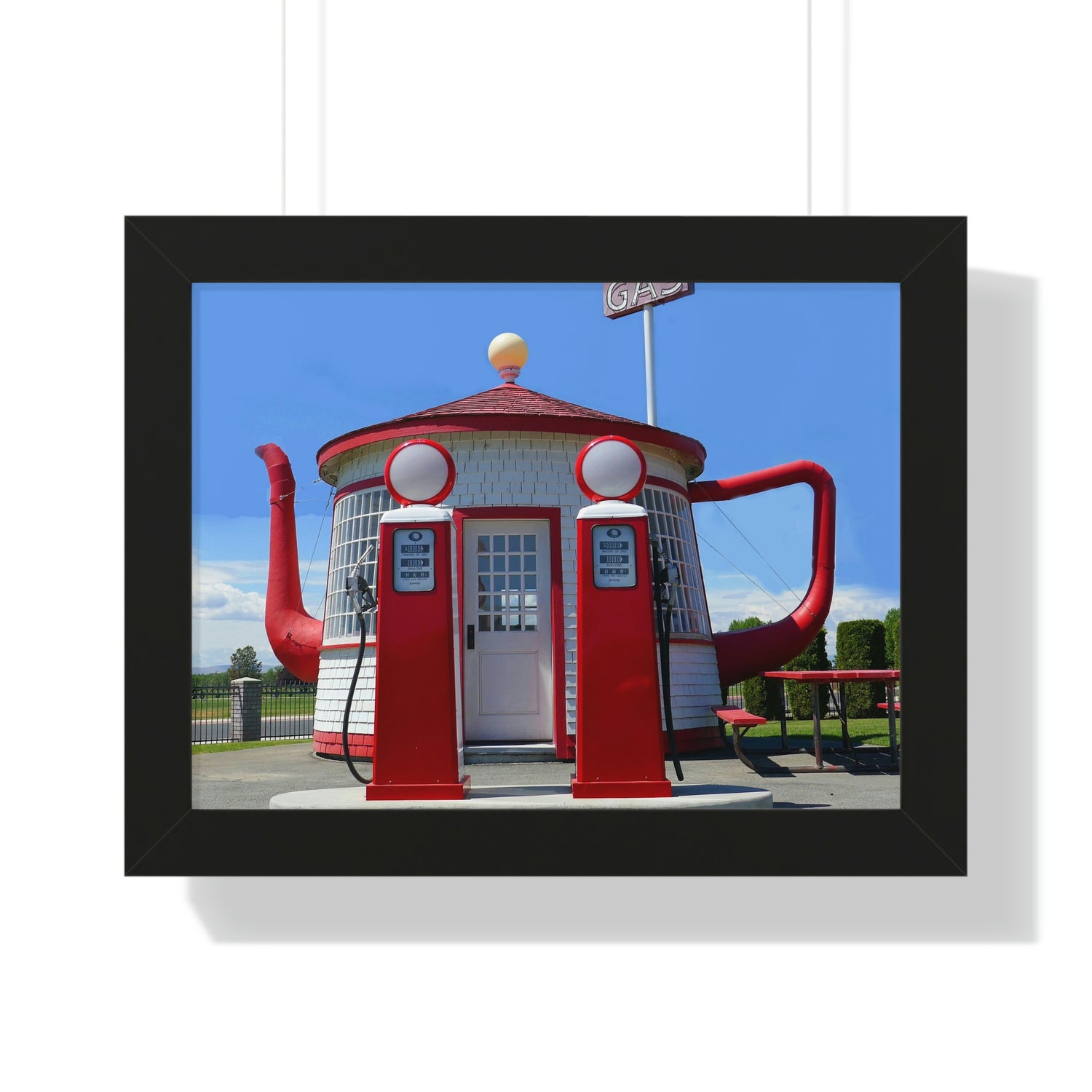 Awesome Teapot Dome Service Station - Framed Horizontal Poster - Fry1Productions