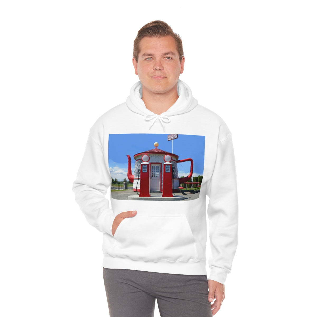 Awesome Teapot Dome Service Station - Unisex Heavy Blend Hooded Sweatshirt - Fry1Productions