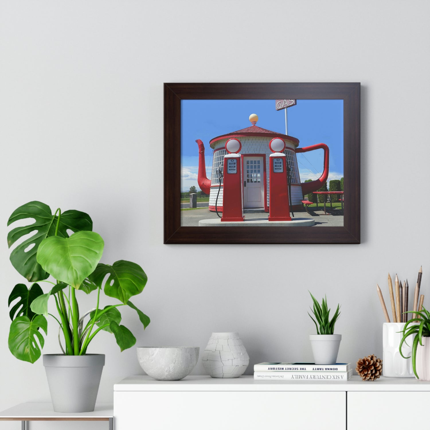 Awesome Teapot Dome Service Station - Framed Horizontal Poster - Fry1Productions