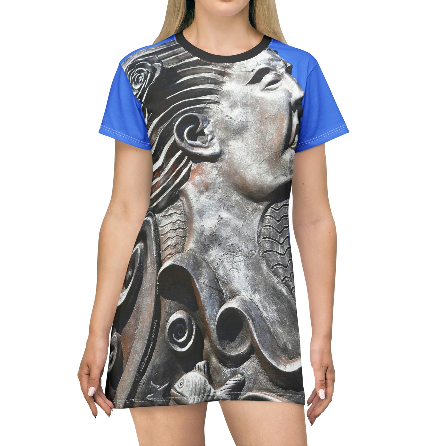 Nymph Beauty - Women's All-Over Print T-Shirt Dress - Fry1Productions