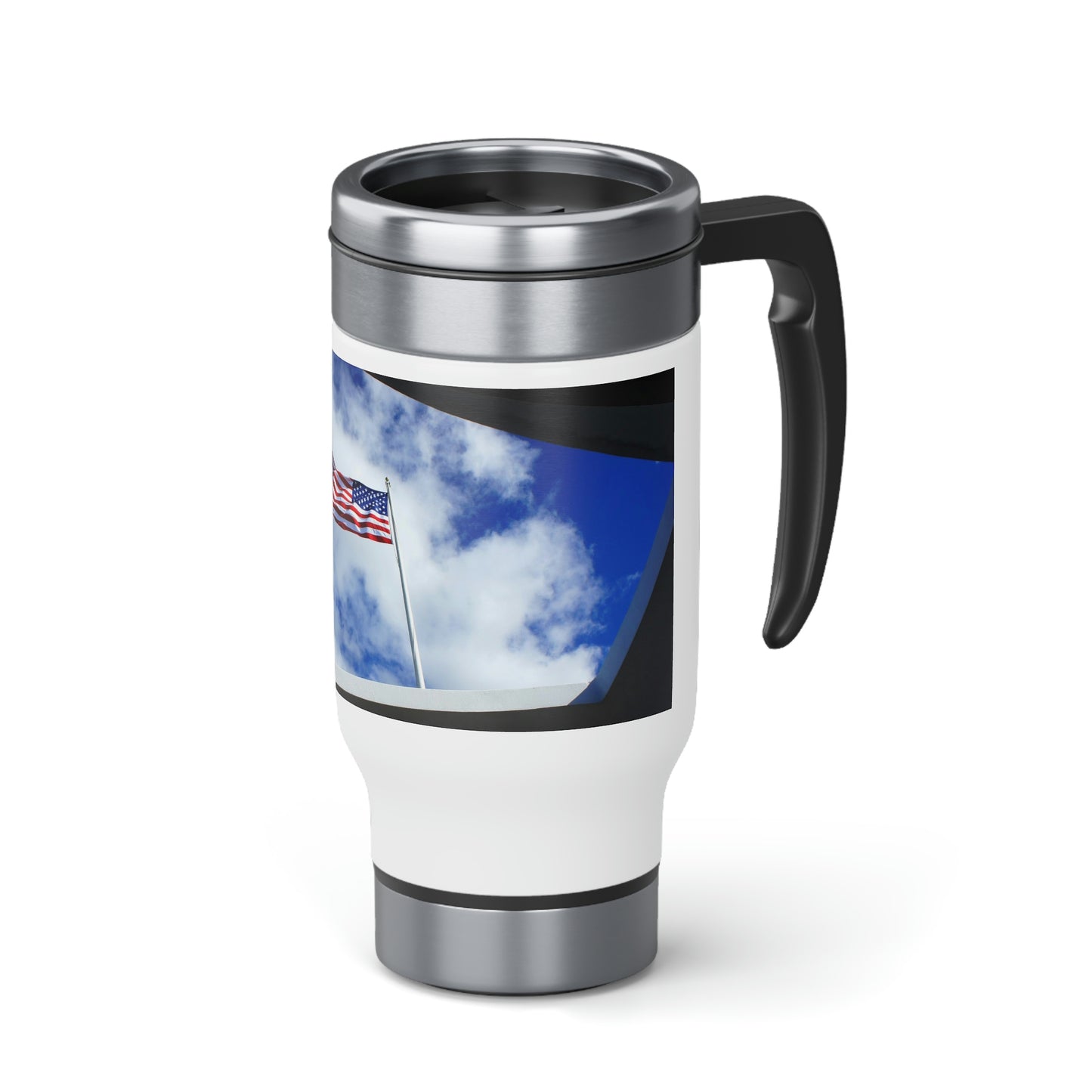 In Solemn Remembrance - Stainless Steel Travel Mug with Handle, 14oz - Fry1Productions