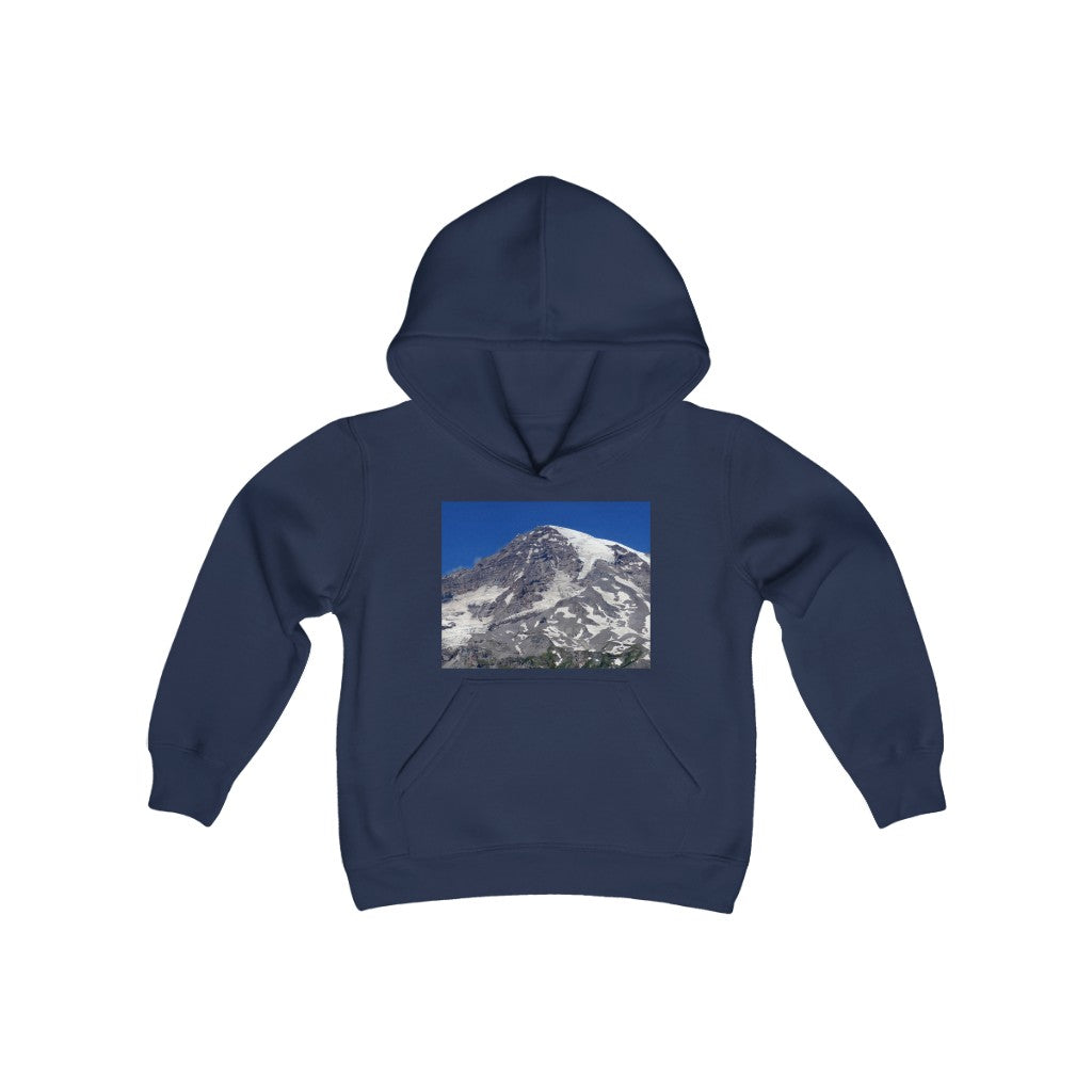 "Majestic Mt. Rainier" - Youth Heavy Blend Hooded Sweatshirt - Fry1Productions