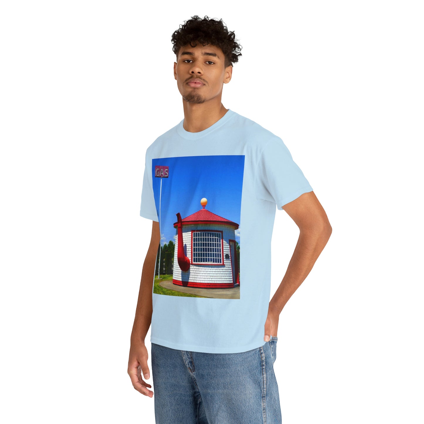 Historic Teapot Dome Service Station - Unisex Heavy Cotton Tee - Fry1Productions