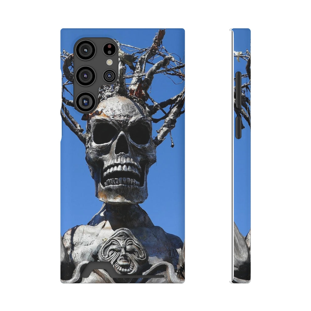 "Skull Warrior Stare" - Galaxy S22 S21 & iPhone 13 Case With Card Holder - Fry1Productions