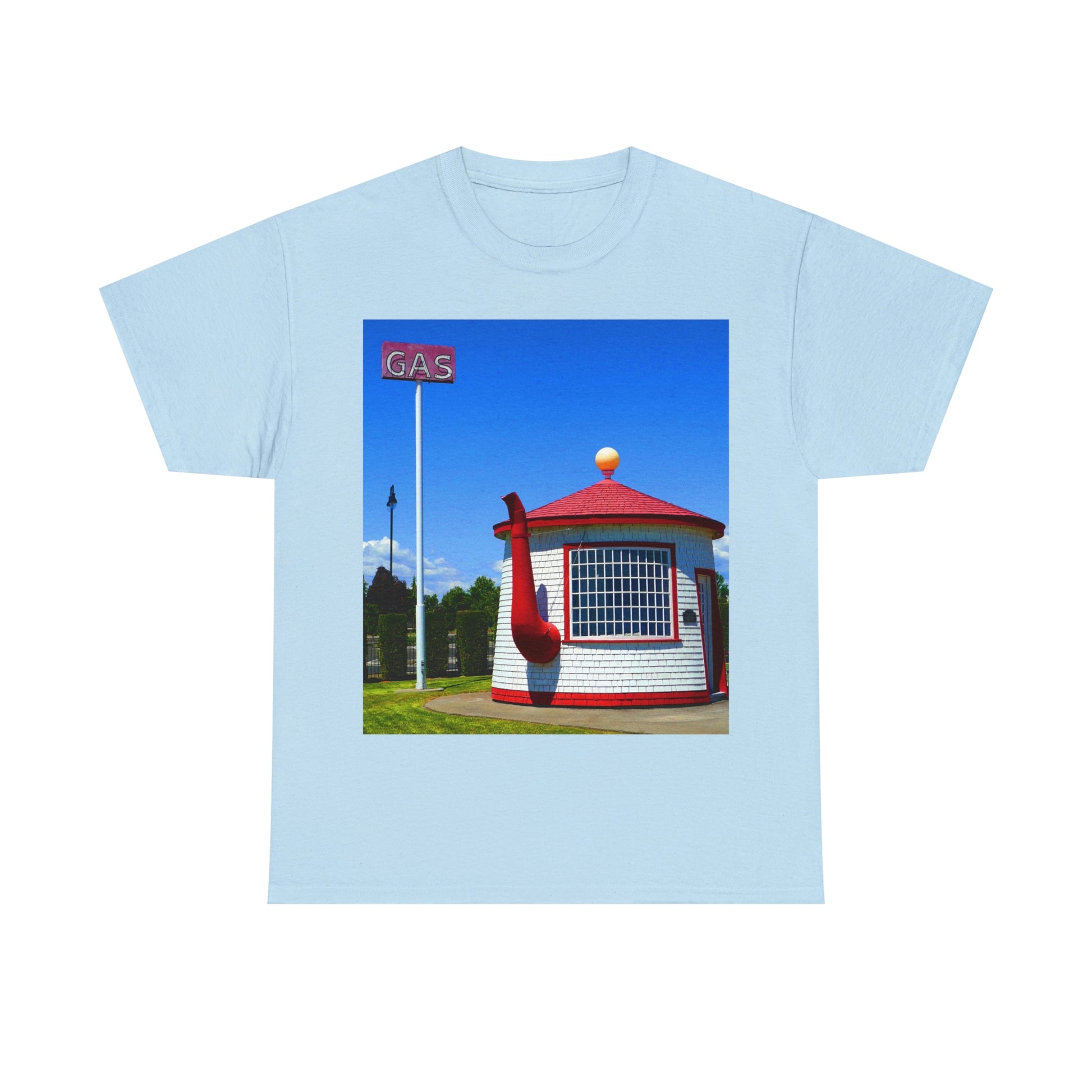 Historic Teapot Dome Service Station - Unisex Heavy Cotton Tee - Fry1Productions