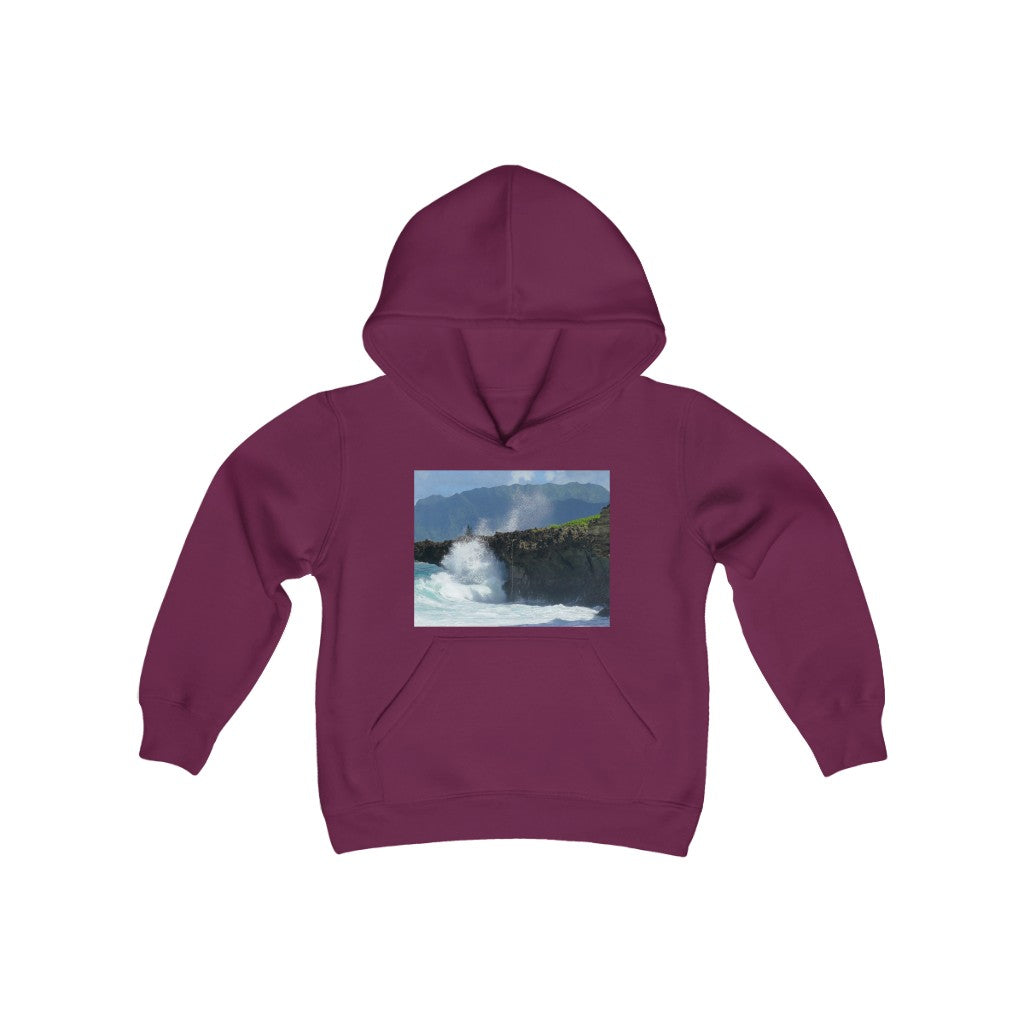 "Rockin Surfer's Rope" - Youth Heavy Blend Hooded Sweatshirt - Fry1Productions