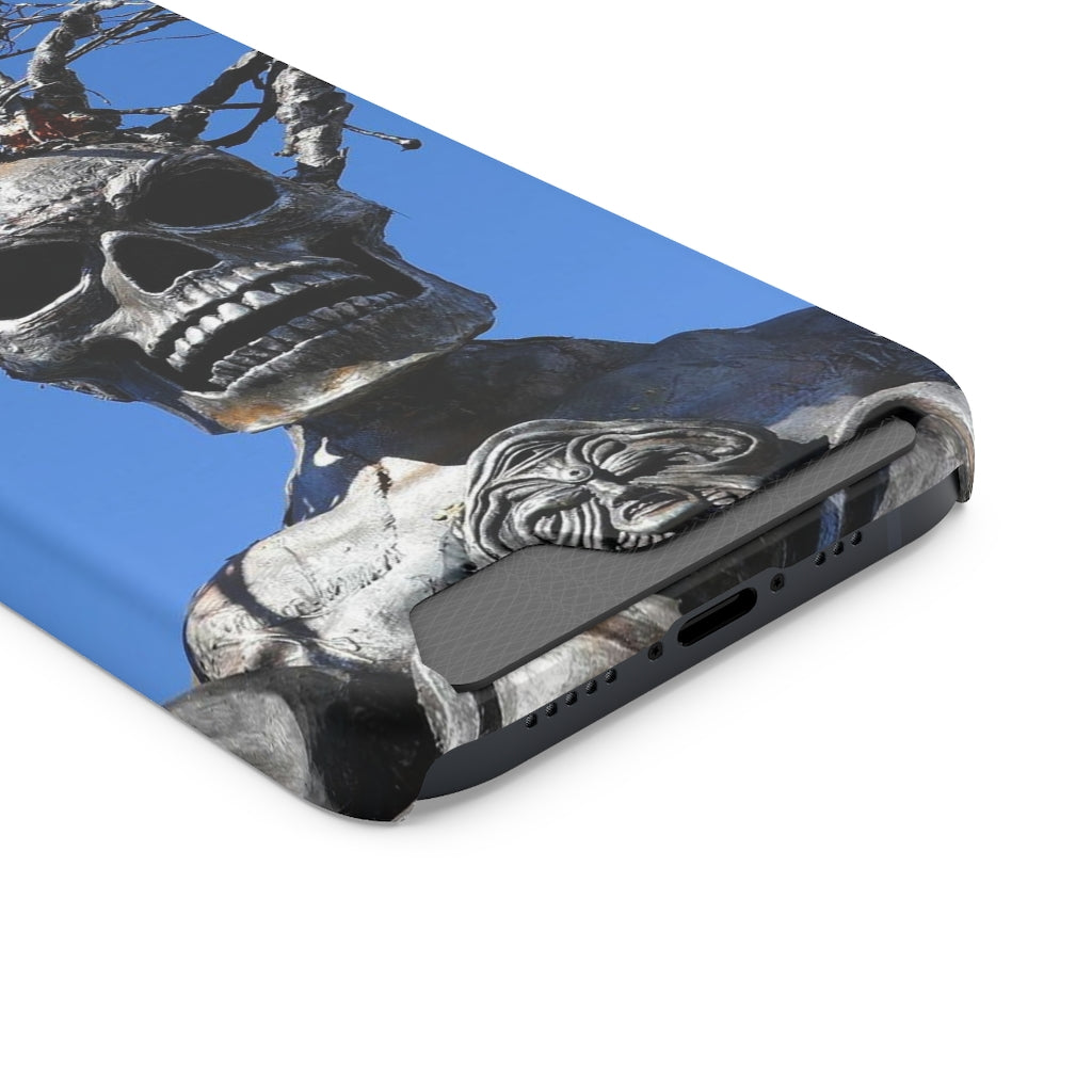 "Skull Warrior Stare" - Galaxy S22 S21 & iPhone 13 Case With Card Holder - Fry1Productions