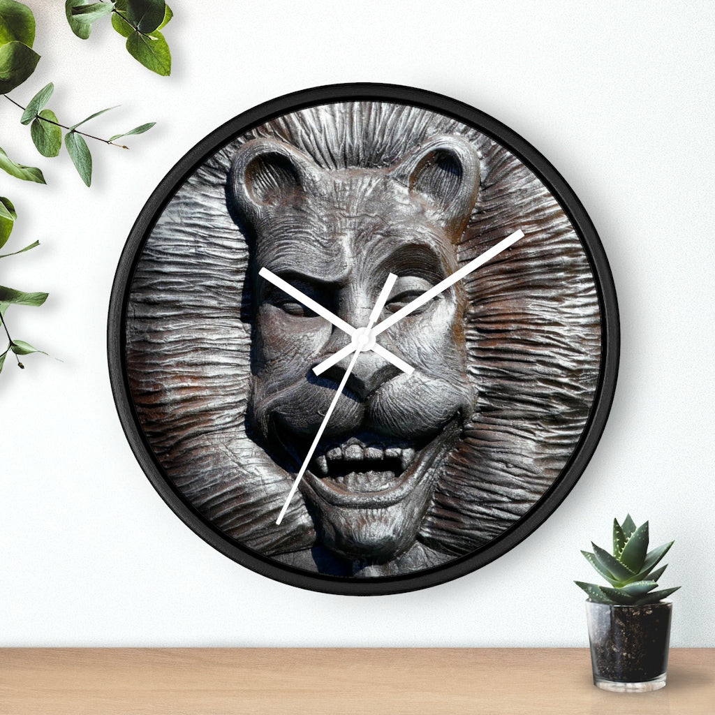 "Lion's Friends Forever " - 10" Wooden Frame Wall Clock - Fry1Productions