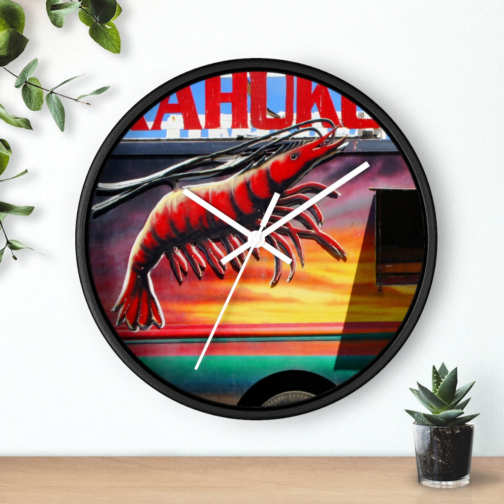 "Kahuku Kai" - 10" Wooden Frame Wall Clock - Fry1Productions