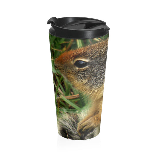 "Inquisitive Stare" - Stainless Steel Travel Mug 15 oz - Fry1Productions