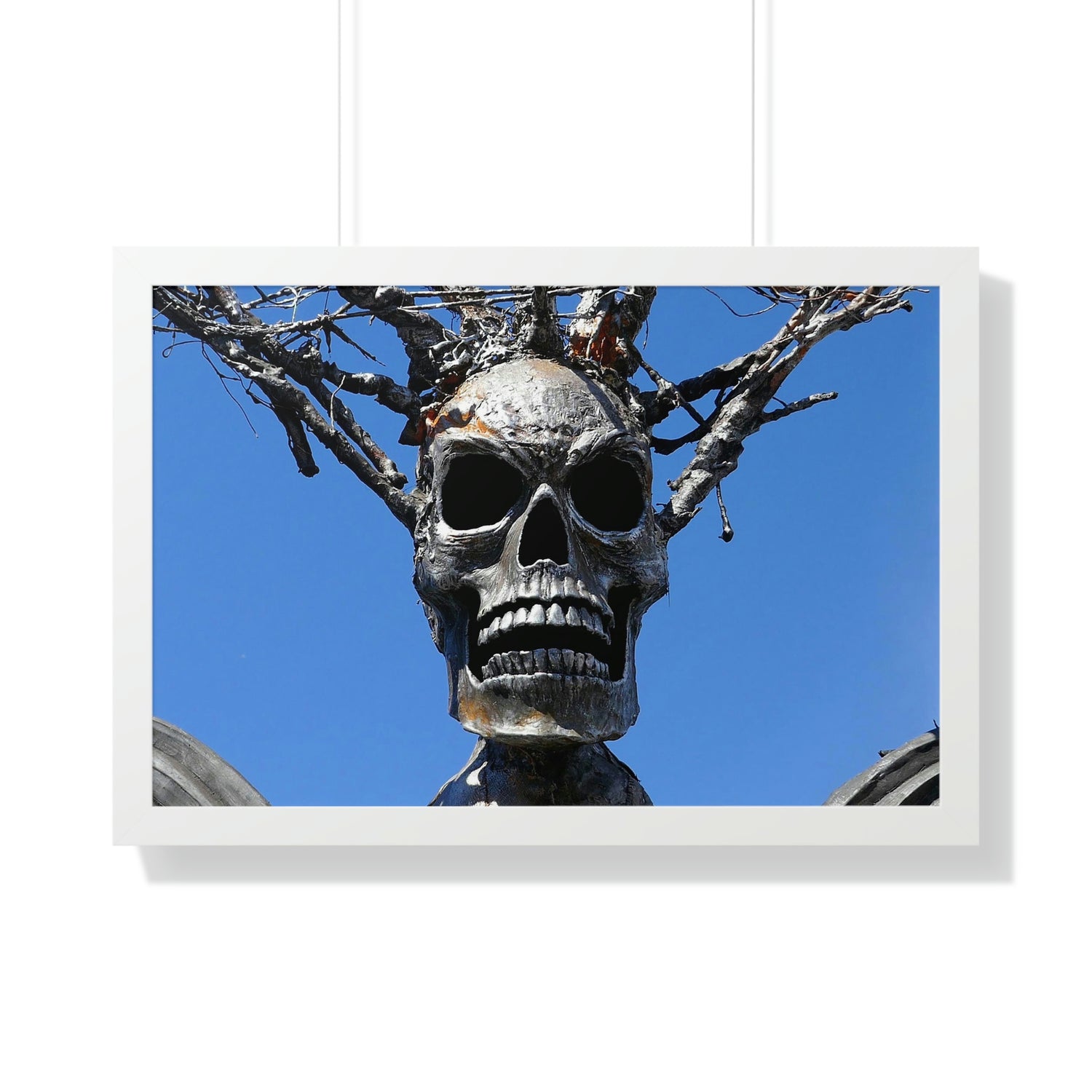 Skull Warrior Stare - Framed Horizontal Poster - Fry1Productions