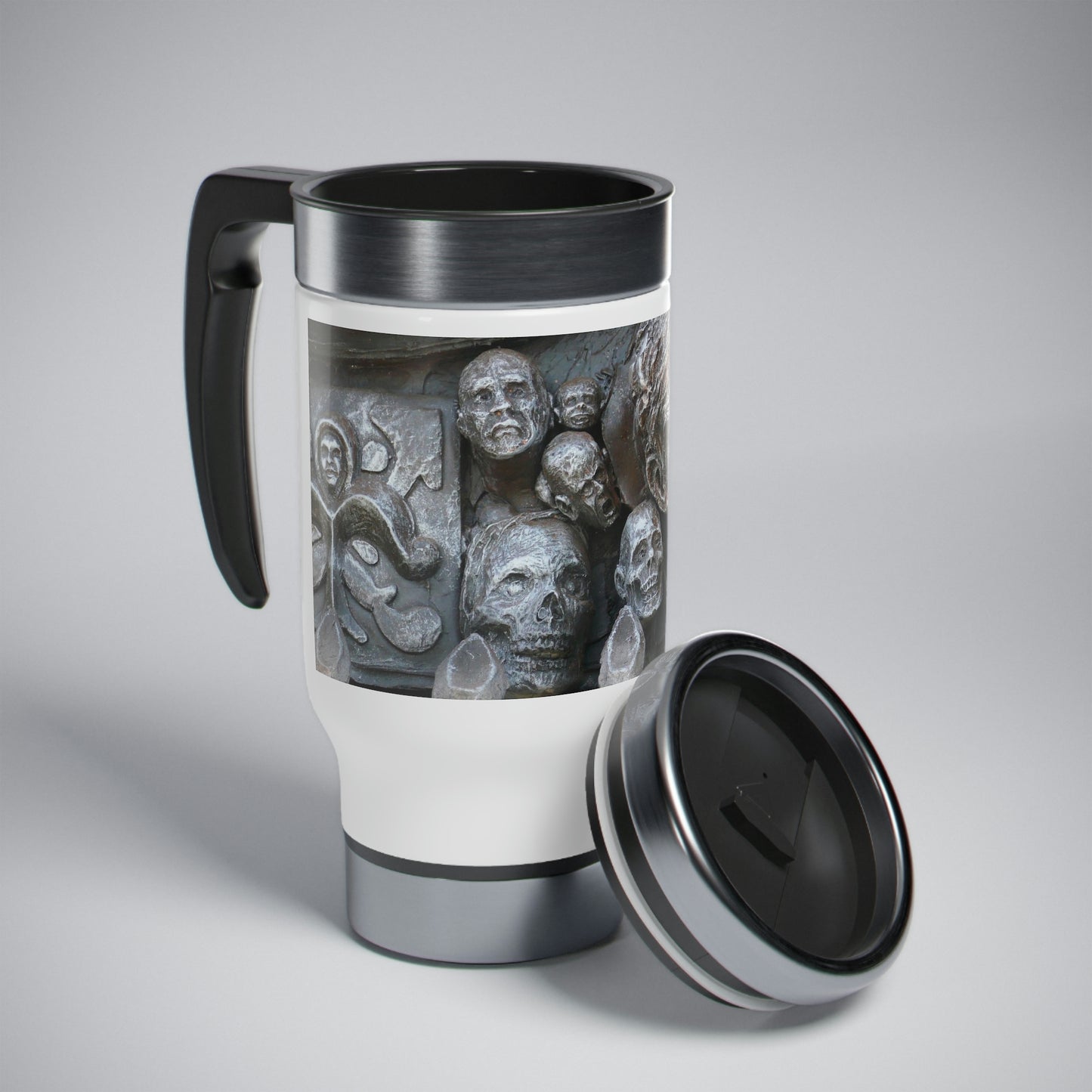 Waiting For The King - Stainless Steel Travel Mug with Handle, 14oz - Fry1Productions