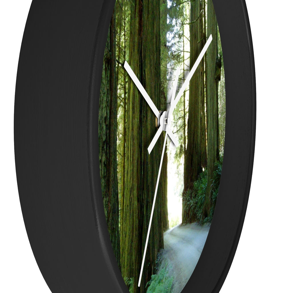 "Wandering Ferns and Giants" - 10" Wooden Frame Wall Clock - Fry1Productions
