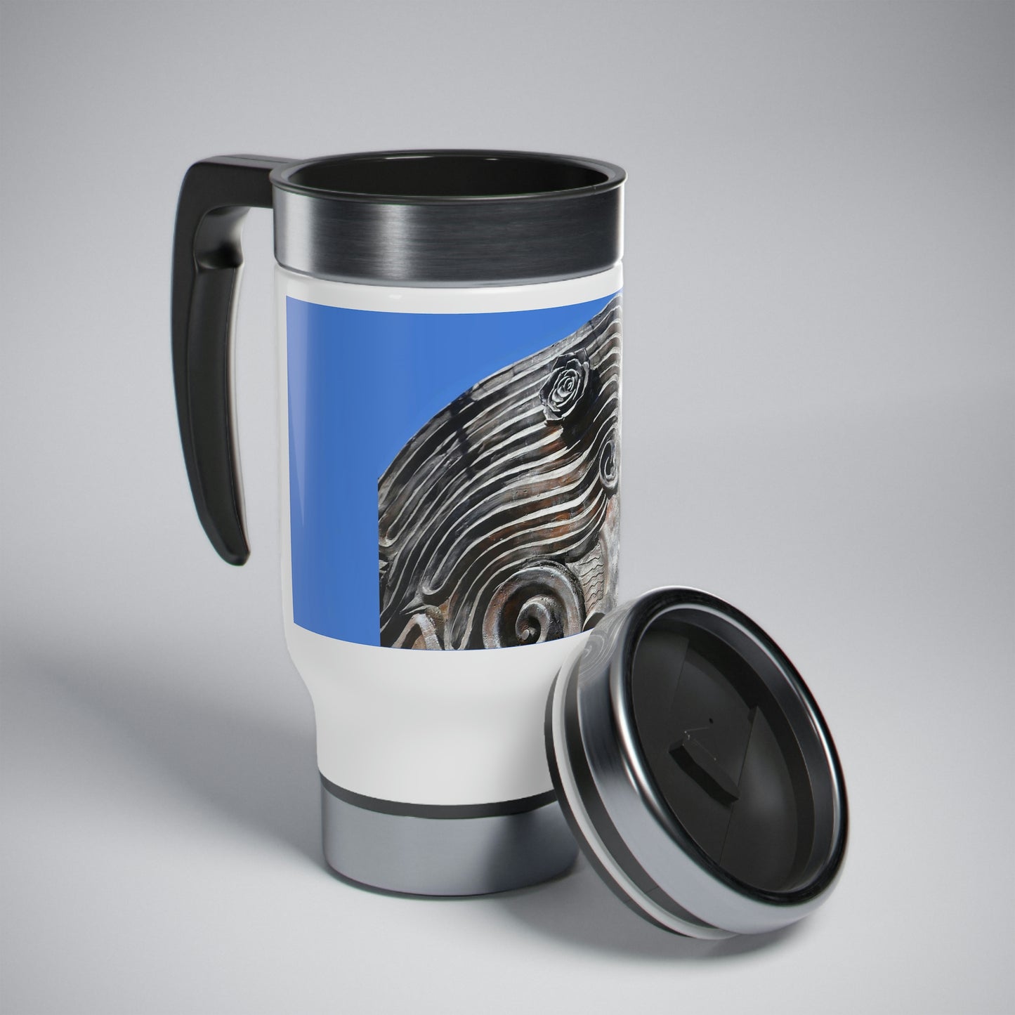 Nymph Beauty -Stainless Steel Travel Mug with Handle, 14oz - Fry1Productions