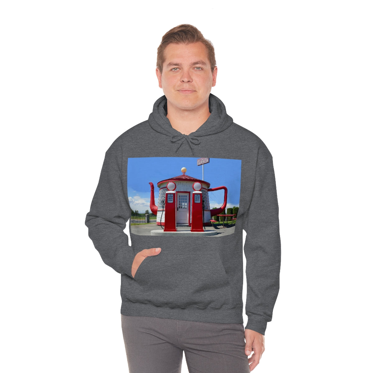 Awesome Teapot Dome Service Station - Unisex Heavy Blend Hooded Sweatshirt - Fry1Productions