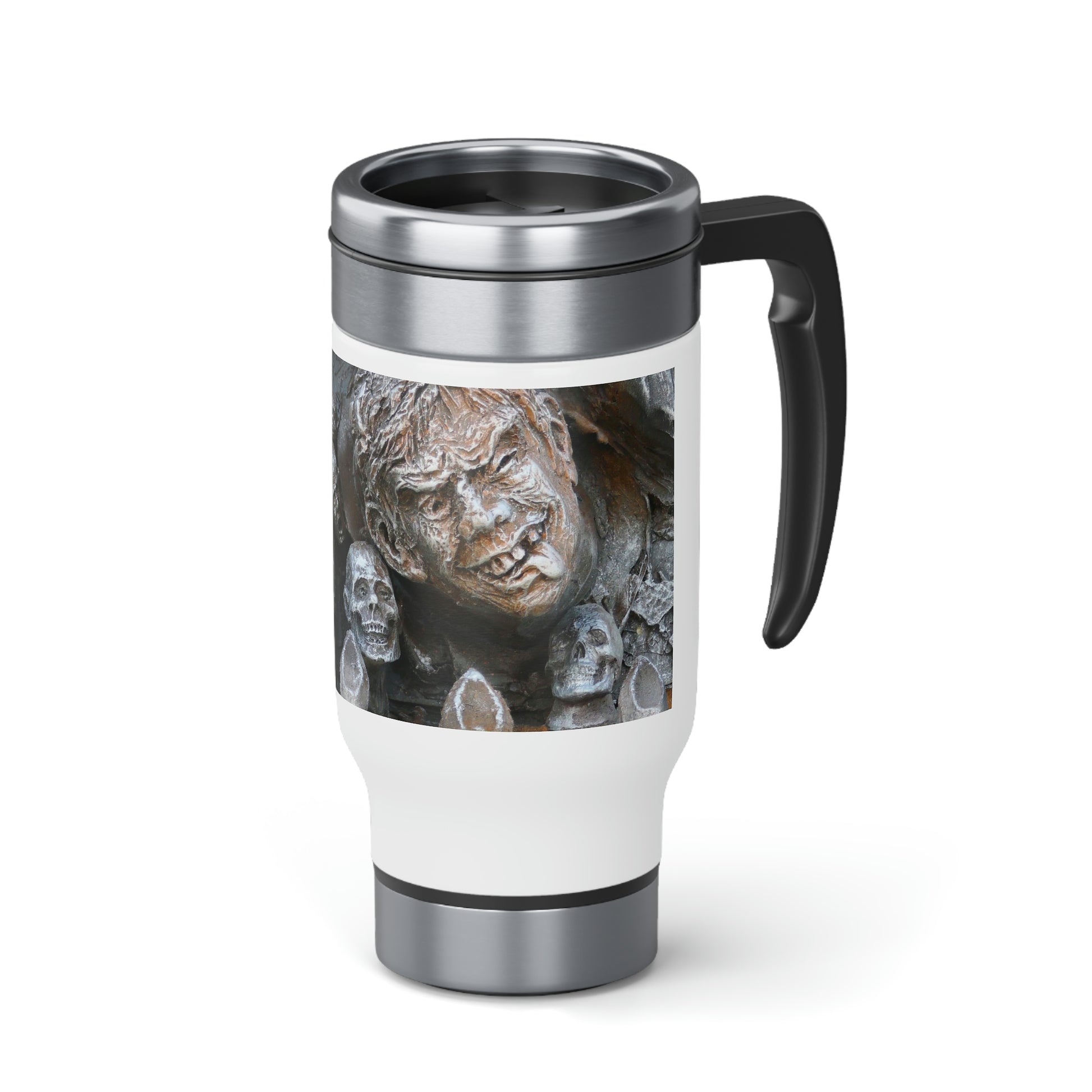 Waiting For The King - Stainless Steel Travel Mug with Handle, 14oz - Fry1Productions