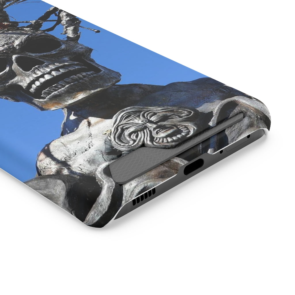 "Skull Warrior Stare" - Galaxy S22 S21 & iPhone 13 Case With Card Holder - Fry1Productions