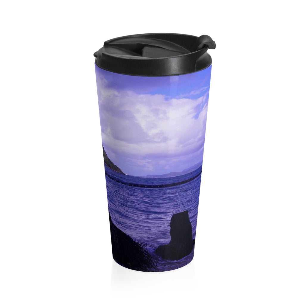 "Wade To Chinaman's Hat" - Stainless Steel Travel Mug 15 oz - Fry1Productions