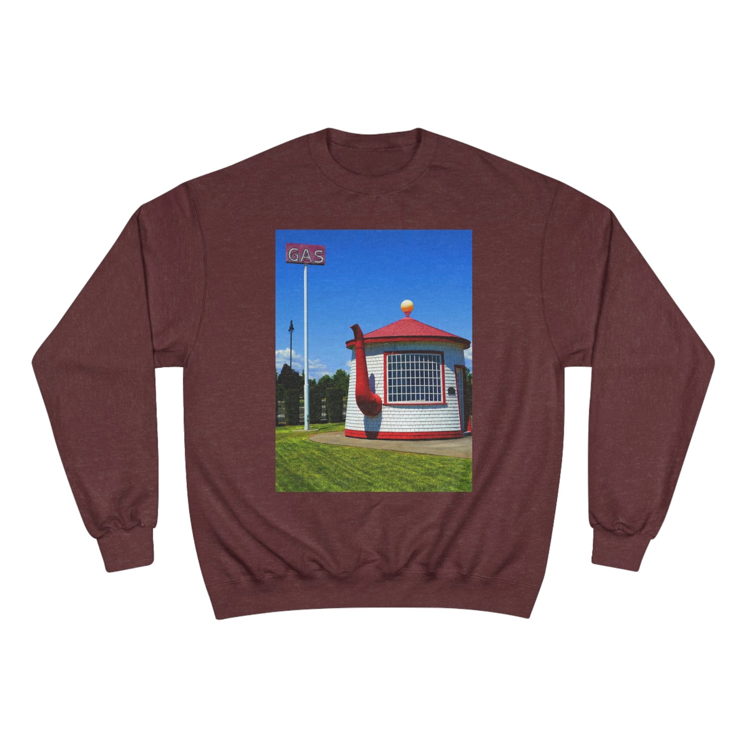 Historic Teapot Dome Service Station - Champion Sweatshirt - Fry1Productions