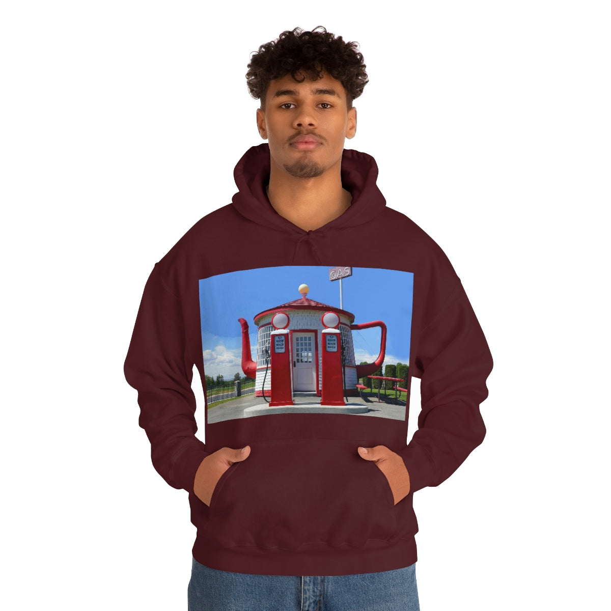 Awesome Teapot Dome Service Station - Unisex Heavy Blend Hooded Sweatshirt - Fry1Productions