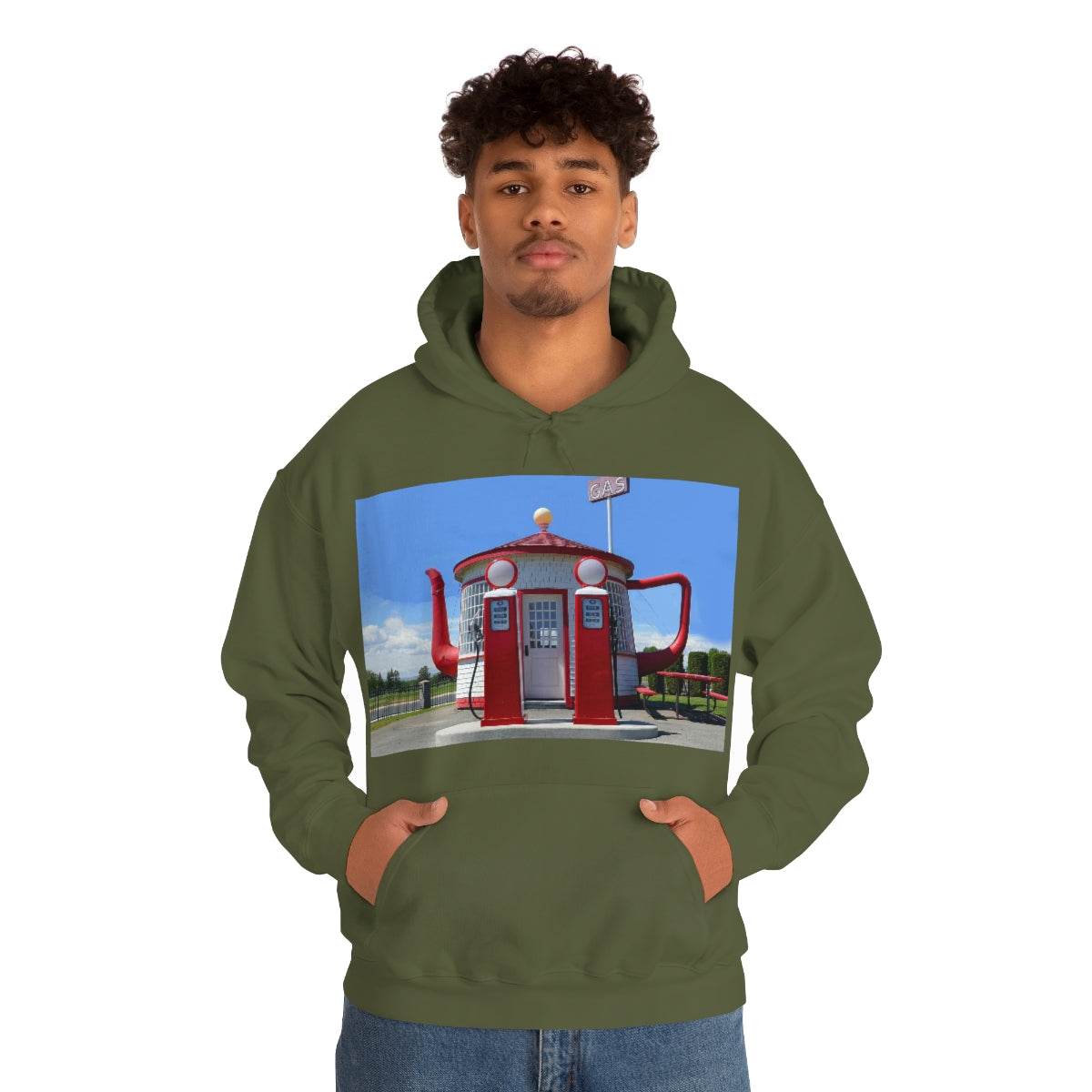 Awesome Teapot Dome Service Station - Unisex Heavy Blend Hooded Sweatshirt - Fry1Productions