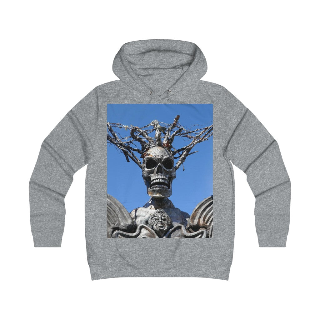 "Skull Warrior Stare" - Girlie College Hoodie - Fry1Productions
