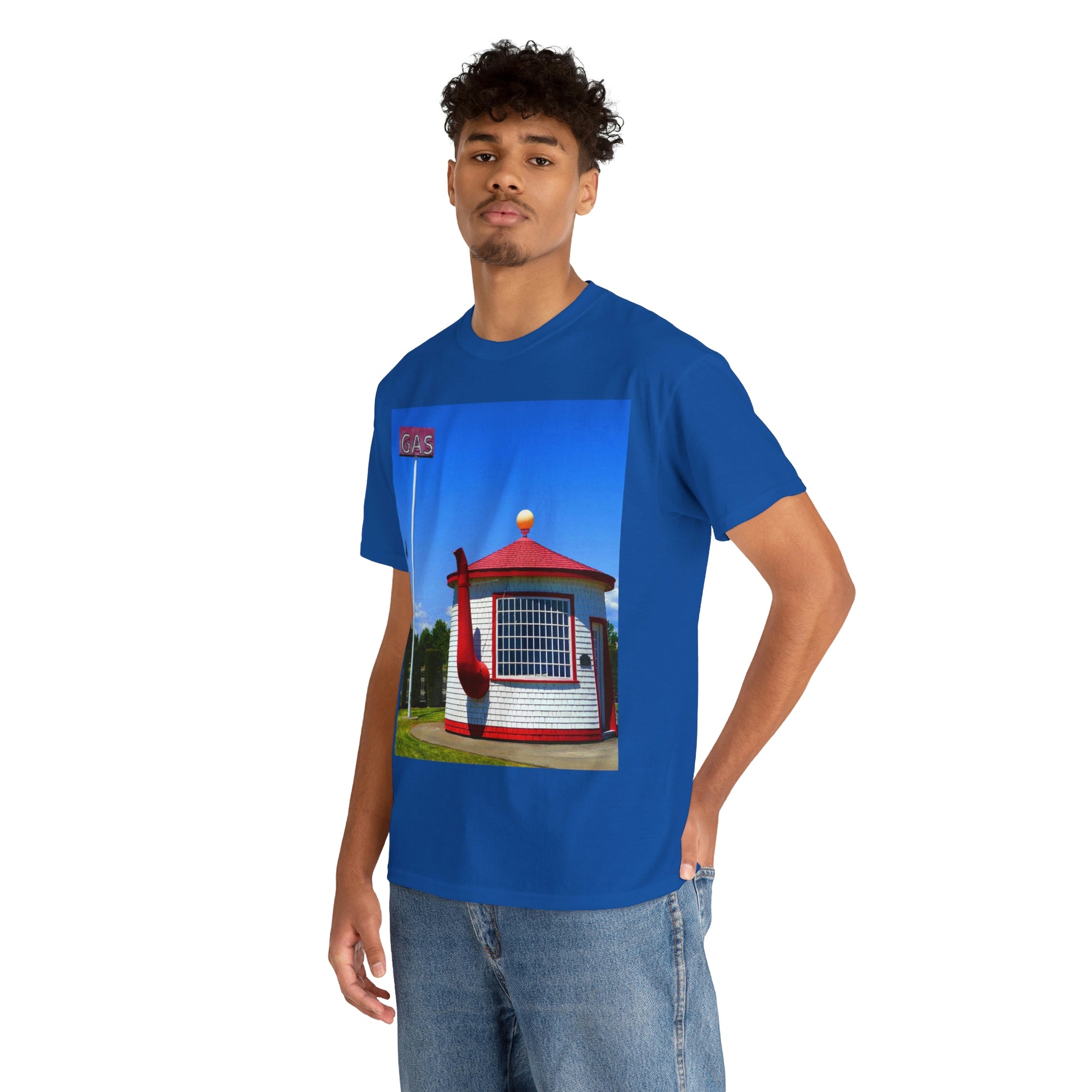 Historic Teapot Dome Service Station - Unisex Heavy Cotton Tee - Fry1Productions