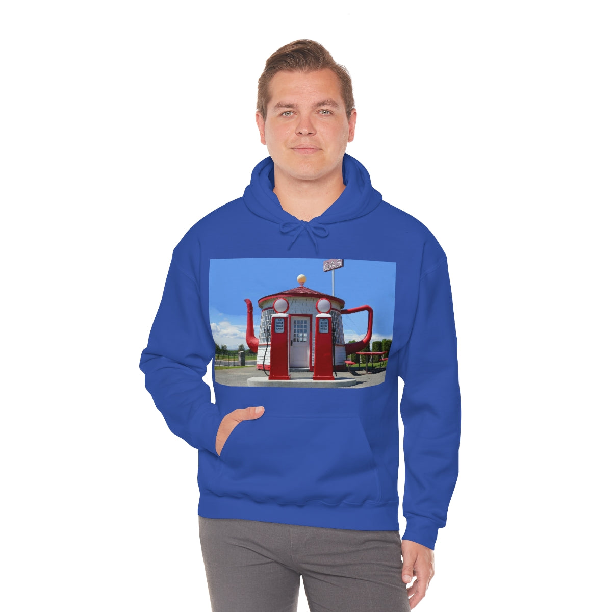 Awesome Teapot Dome Service Station - Unisex Heavy Blend Hooded Sweatshirt - Fry1Productions