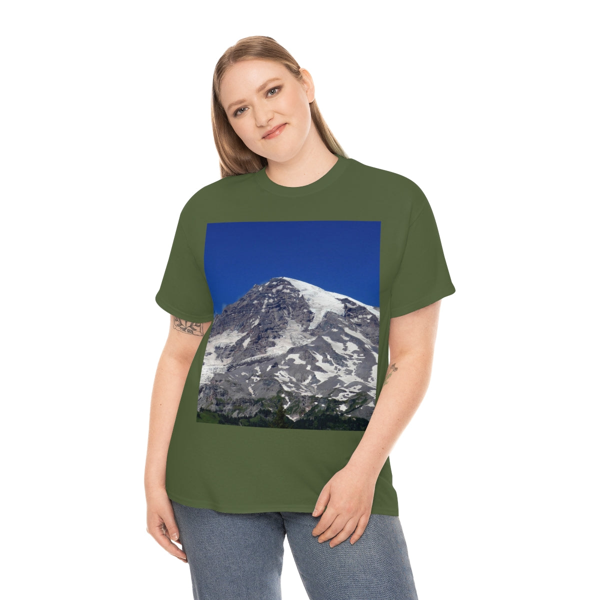 Majestic Mt. Rainier - Unisex Heavy Cotton Tee - Fry1Productions