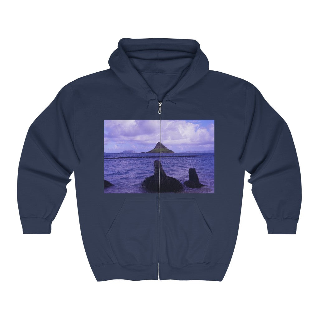 "Wade To Chinaman's Hat" - Unisex Full Zip Hooded Sweatshirt - Fry1Productions