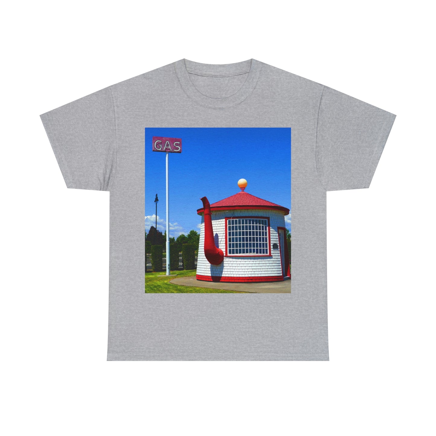 Historic Teapot Dome Service Station - Unisex Heavy Cotton Tee - Fry1Productions