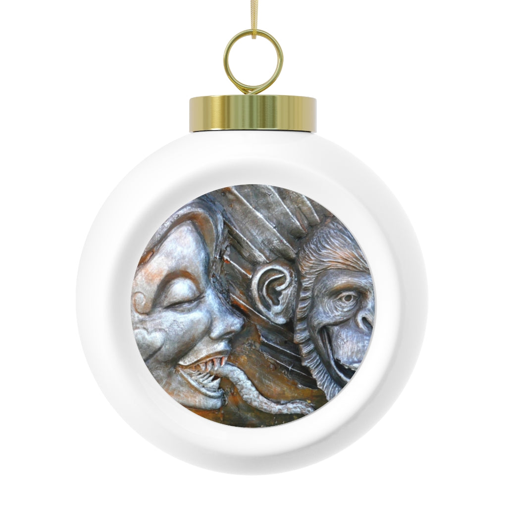 Snakily Speaking - Christmas Ball Ornament - Fry1Productions