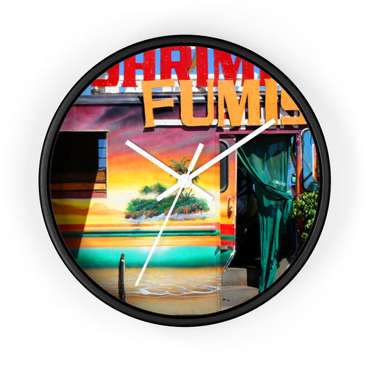 "Island Love" - 10" Wooden Frame Wall Clock - Fry1Productions