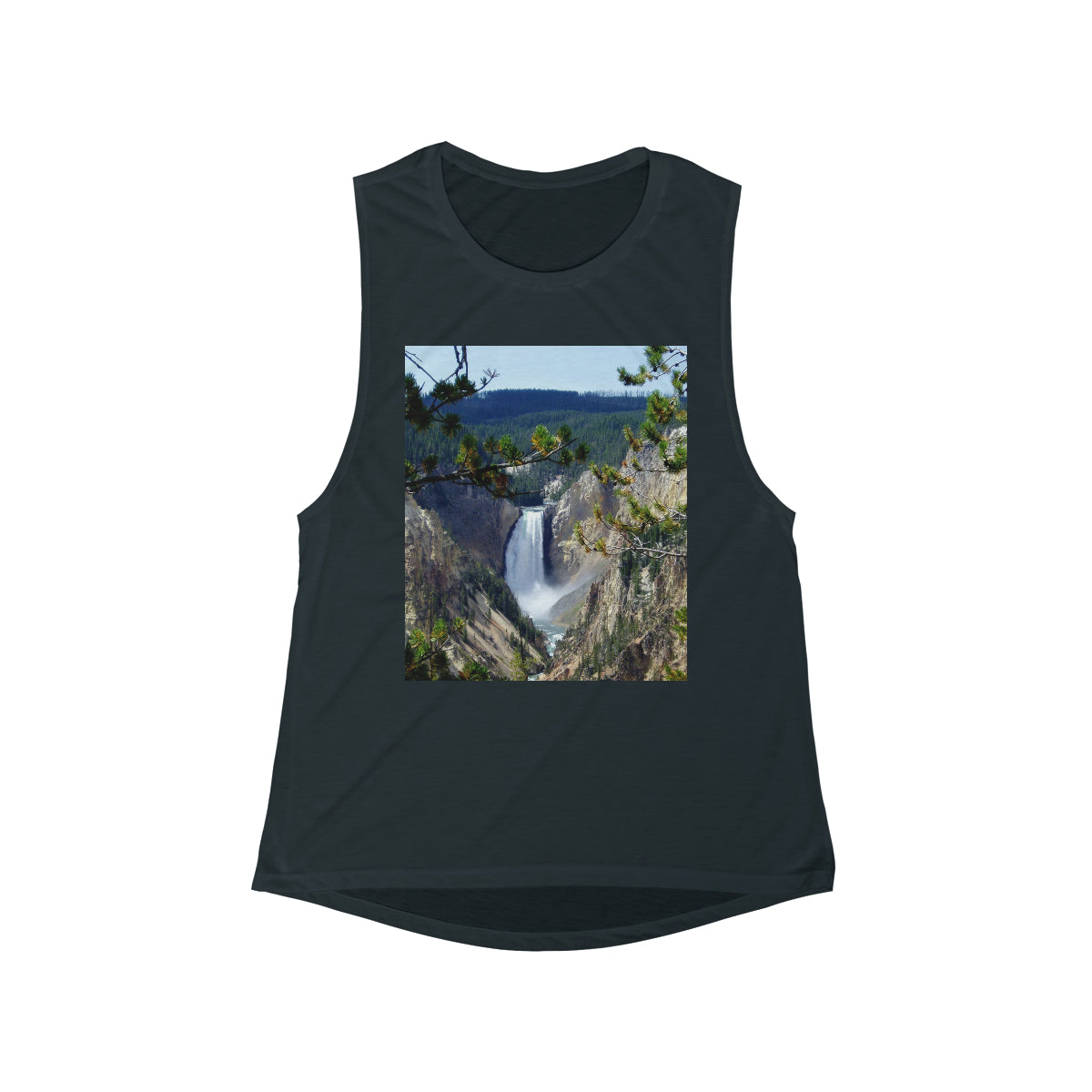 Yellowstone's Splendor - Women's Flowy Scoop Muscle Tank - Fry1Productions