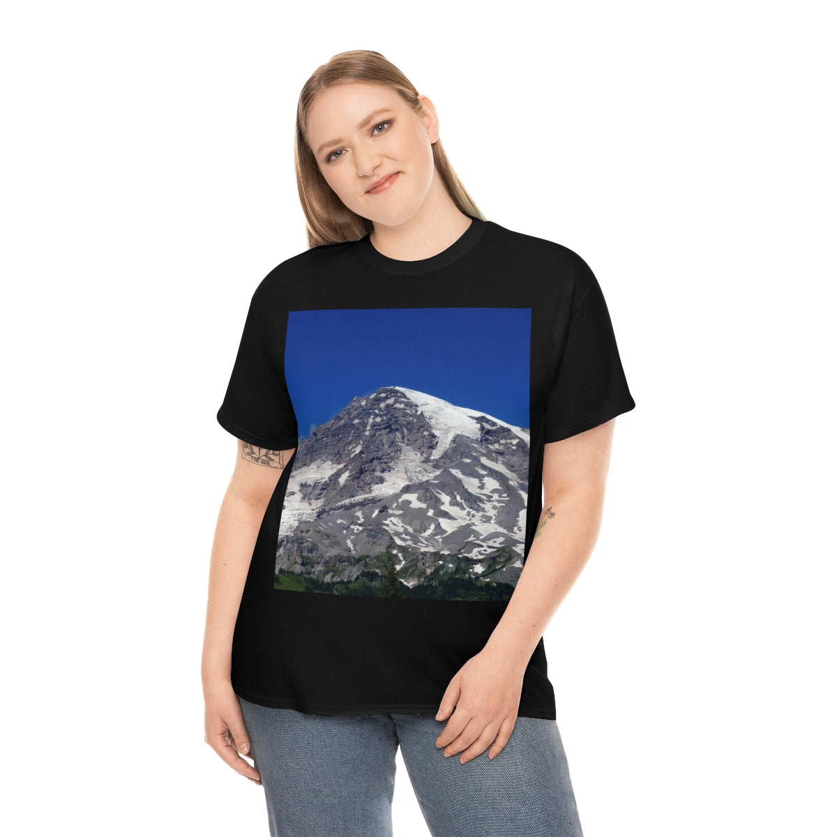 Majestic Mt. Rainier - Unisex Heavy Cotton Tee - Fry1Productions