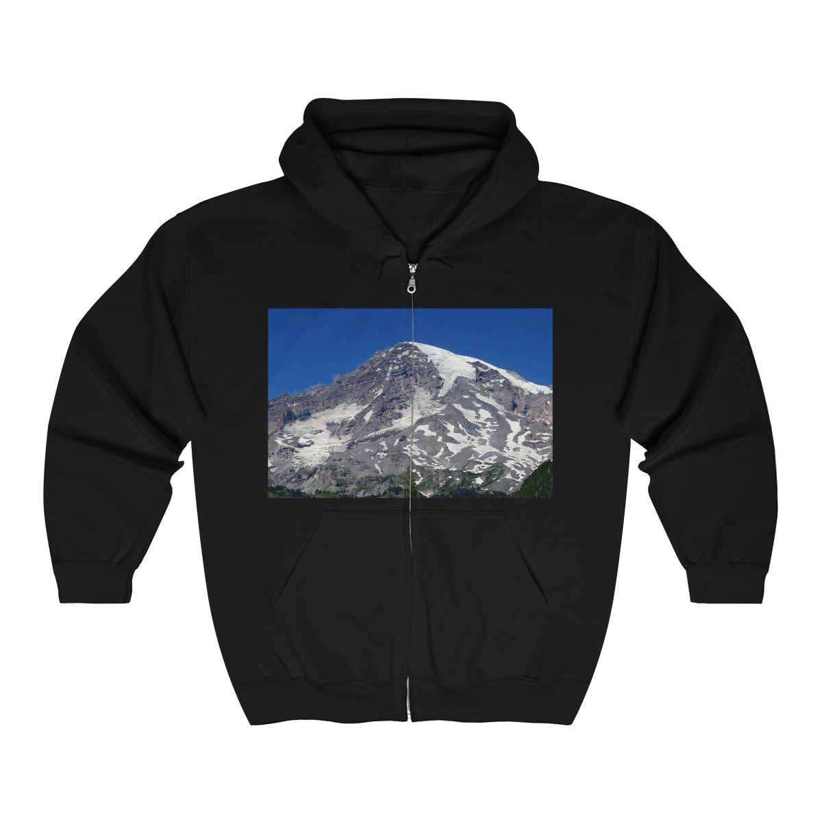 Majestic Mt. Rainier - Unisex Heavy Blend Full Zip Hooded Sweatshirt - Fry1Productions
