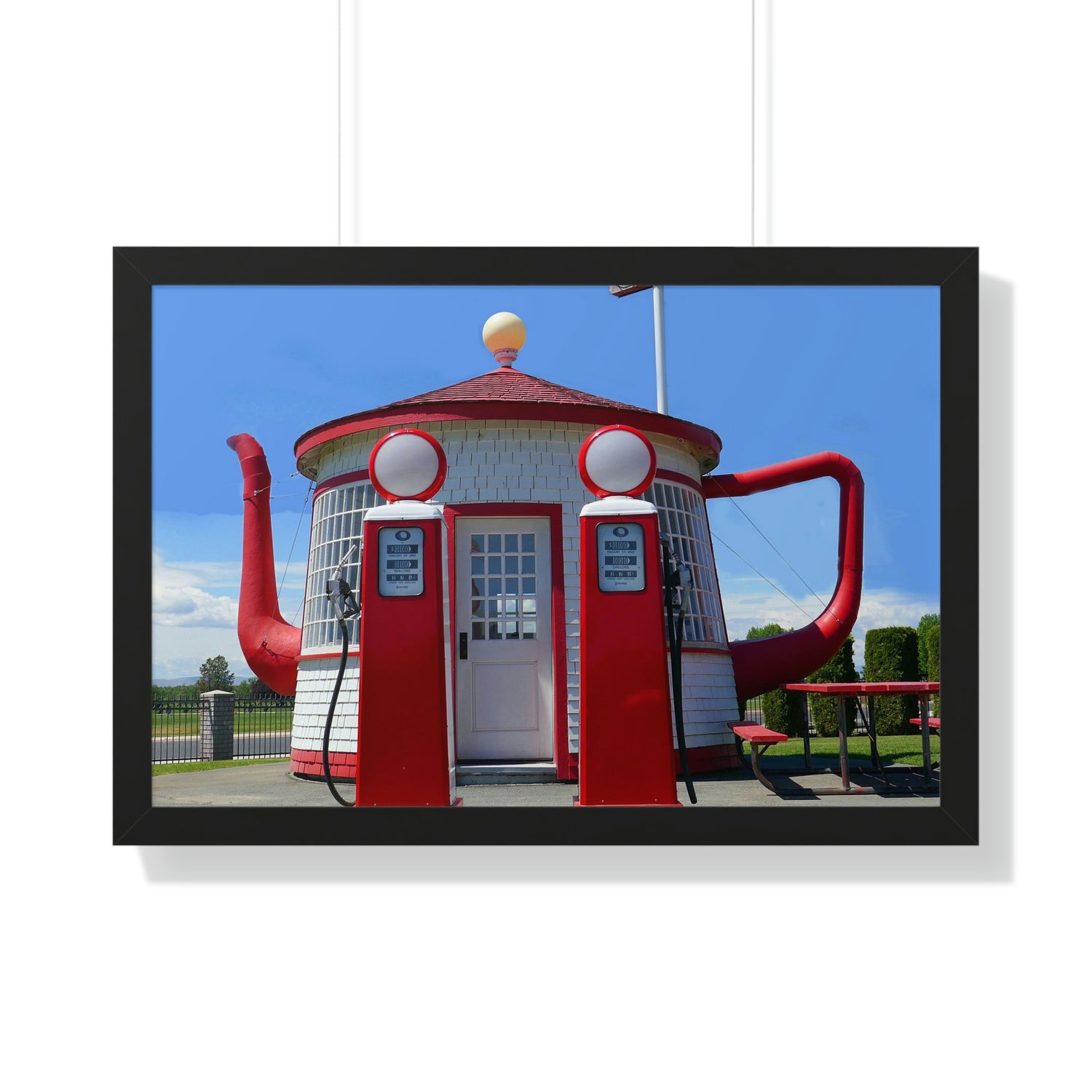 Awesome Teapot Dome Service Station - Framed Horizontal Poster - Fry1Productions