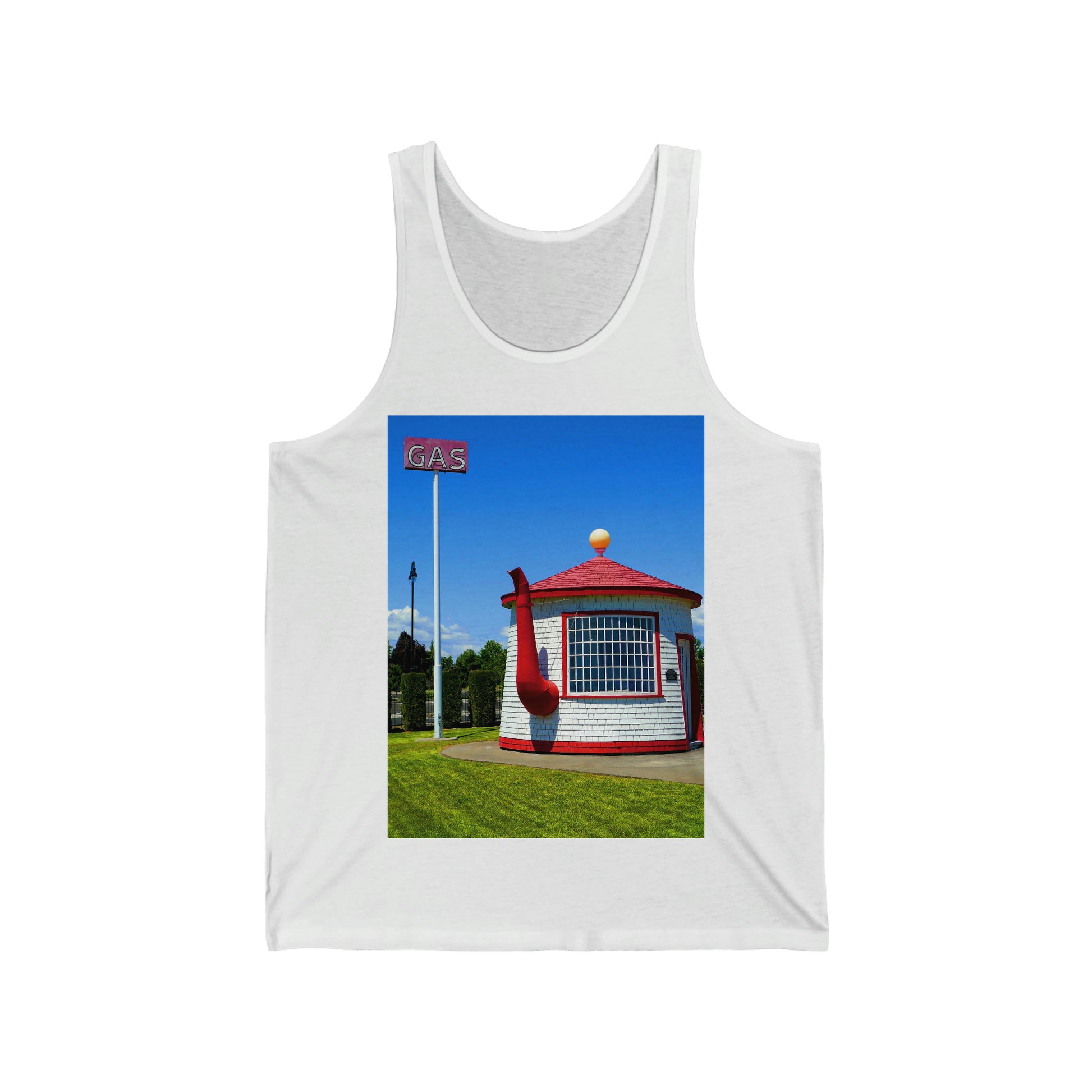 Historic Teapot Dome Service Station - Unisex Jersey Tank - Fry1Productions