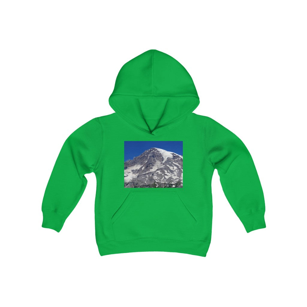 "Majestic Mt. Rainier" - Youth Heavy Blend Hooded Sweatshirt - Fry1Productions