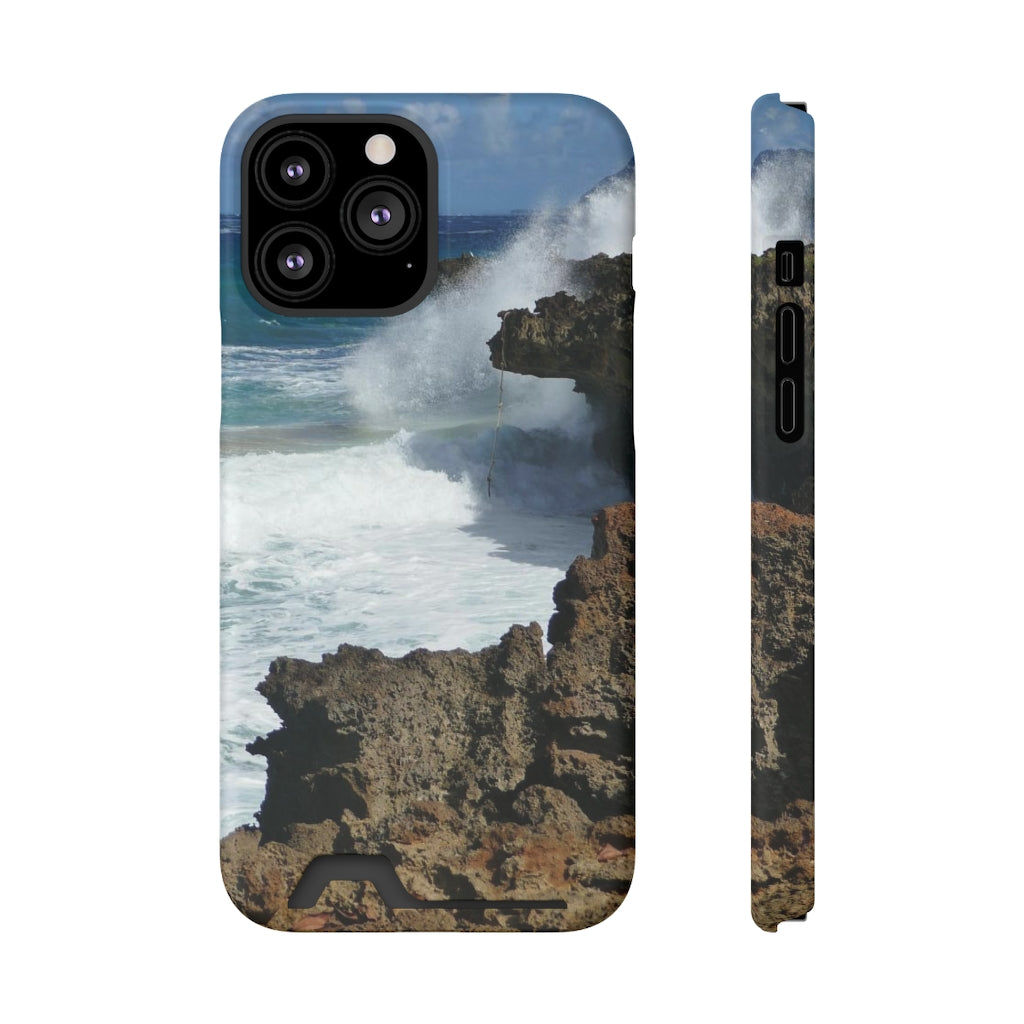 "Surfer's Saving Rope" - Galaxy S22 S21 & iPhone 13 Case With Card Holder - Fry1Productions