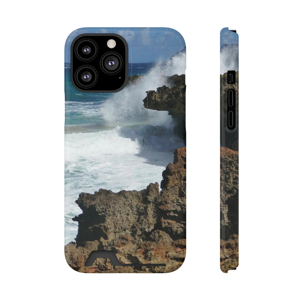 "Surfer's Saving Rope" - Galaxy S22 S21 & iPhone 13 Case With Card Holder - Fry1Productions