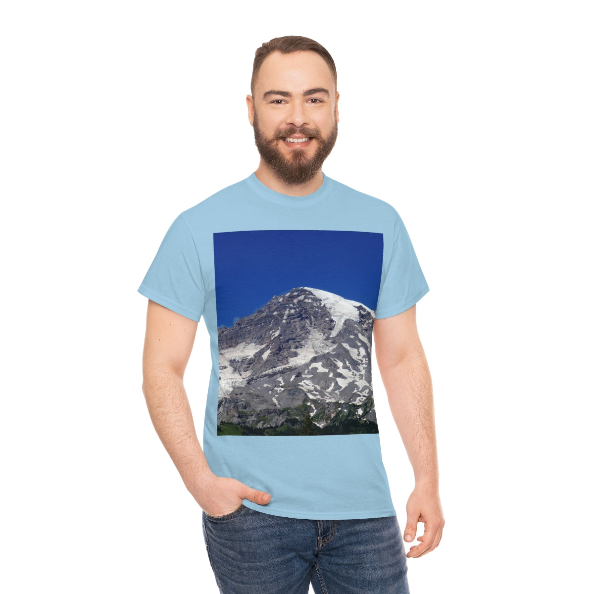 Majestic Mt. Rainier - Unisex Heavy Cotton Tee - Fry1Productions